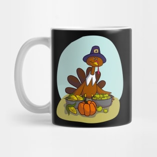 Happy Thanksgiving Turkey & Pumpkin Mug